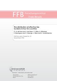 Pdf The Distribution Of Effective Tax Burdens In Four Eu