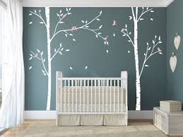Birch Trees For Nursery Room With Birds