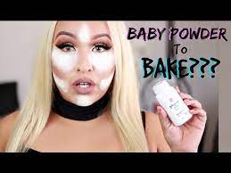 baking your face with baby powder