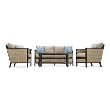 Furniture pictures in here are posted and uploaded by on february 15th, 2017 for your bathroom ideas images collection. Reviews For La Z Boy Colton 4 Piece Wicker Outdoor Seating Set With Sunbrella Cast Shale Cushion Cln 4pc The Home Depot