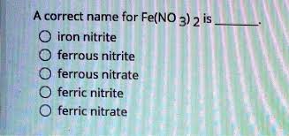 fe no3 2 is iron nitrite