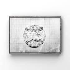 vintage baseball black and white graph