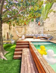 Our list of the best backyard pools in the world will certainly not be complete without the intex mini frame pool. A Raised Lounge Area With A Small Pool Was Designed For This Backyard