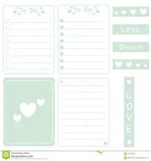 Cute Mint Color Set Of Printable Template For Cards Notes
