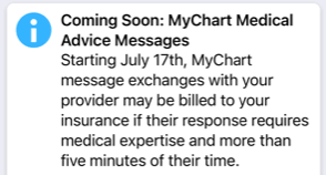 mychart users will soon be billed for