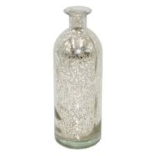Distressed Mercury Glass Bottle Vase 8