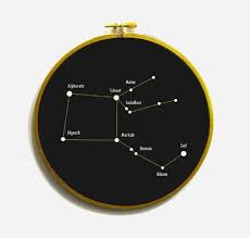 Pegasus Constellation In Embroidery Hoop Pegasus Star Chart