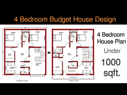 4 Bedroom House Plan Under 1000 Sqft