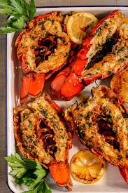 grilled lobster tail with garlic herb