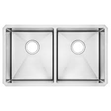 You're no longer limited to matching your kitchen sink with stainless steel appliances. Pekoe 29x18 Inch Ada Double Bowl Stainless Steel Kitchen Sink American Standard