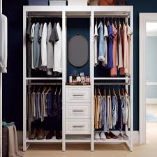 White Wood Adjustable Closet System