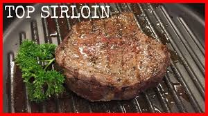 cooking perfect sirloin steak on the