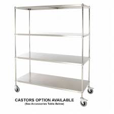 Stainless Steel Solid Shelving