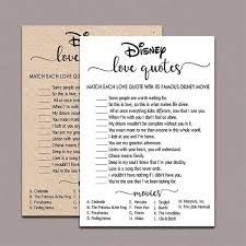 See more ideas about disney love, disney love quotes, disney quotes. Disney Love Quotes Game Printable Instant Download Rustic Etsy