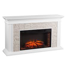 alone electric fireplace white