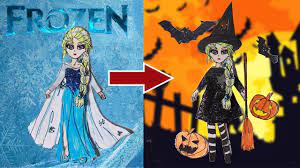 Búp bê giấy Elsa và Anna hóa trang Halloween | Paper dolls, Doll makeup,  Dolls