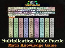 multiplication table puzzle fun math game