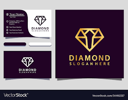 golden diamond jewelry logo design
