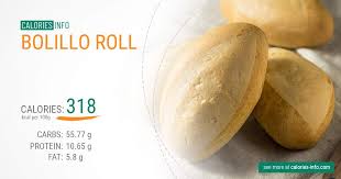 bolillo roll calories and nutrition 100g