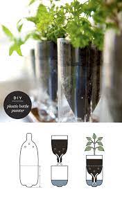 diy upcycled plastic bottle herb planter