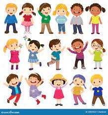 Happy Kids Cartoon Collection. Multicultural Children in Different  Positions Isolated on White Background Stock Vector - Illustration of  happy, nursery: 109519227
