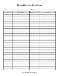 physical inventory count sheet
