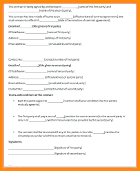 Printable Contract Template Private Party Restaurant