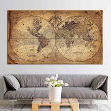 Old World Map Old Map Canvas Art Old