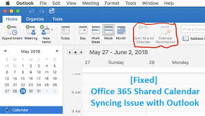 fixed office 365 shared calendar