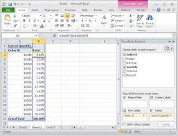 ms excel 2010 show totals as a