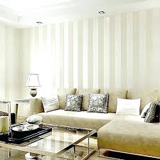 Cream Striped Wallpaper Living Room
