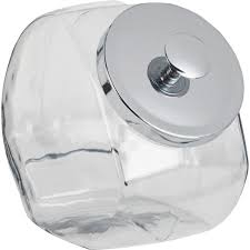 Glass Candy Jar With Chrome Lid Large