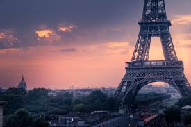 Sunset in Paris, France Royalty-Free Stock Photo and Image