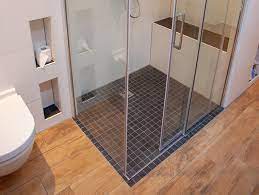 floor level shower with qboard