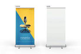 free stand rollup banner mockup psd