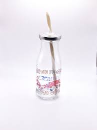 Custom Vintage Glass Milk Bottle