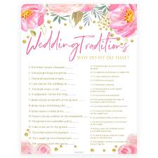 Although it's your day, you have a responsibility to create an enjoyable and comfortable atmosphere for your guests. Wedding Traditions Trivia Game Shop Printable Bridal Shower Games Ohhappyprintables