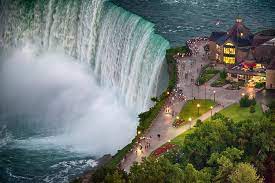 canadian falls with boat skylon tower