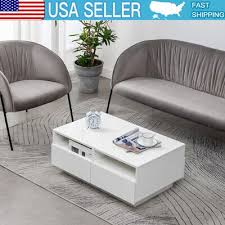 White High Gloss Led Coffee End Table