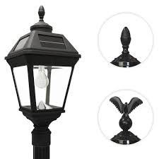 Imperial Solar Lamp Post With Gs Solar Light Bulb With Eagle Acorn Finials 7 Foot