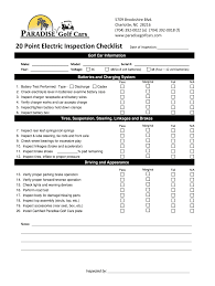 golf cart maintenance checklist pdf