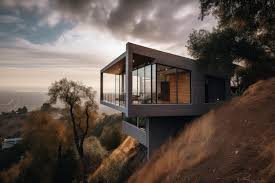 Modern Home Built On Steep Hillside