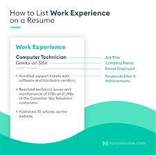 work experience on a resume how to