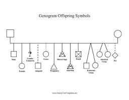 Genogram Offspring Symbols Template