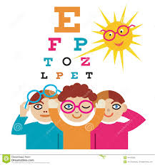 Children At The Eye Doctor Stock Vector Illustration Of