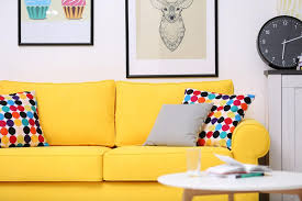 Yellow Sofa Cushions On Sofa Sofa Decor