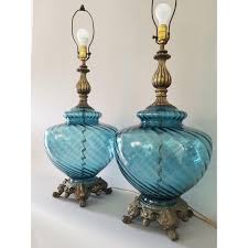 Ef Industries Blue Glass Lamp Set