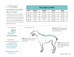 Pug Size Guide Voyagers K9 Apparel