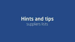 Hints And Tips Suppliers Lists Youtube
