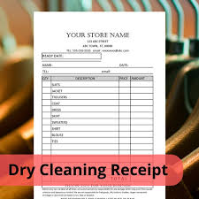 Dry Cleaner Receipt Template Editable